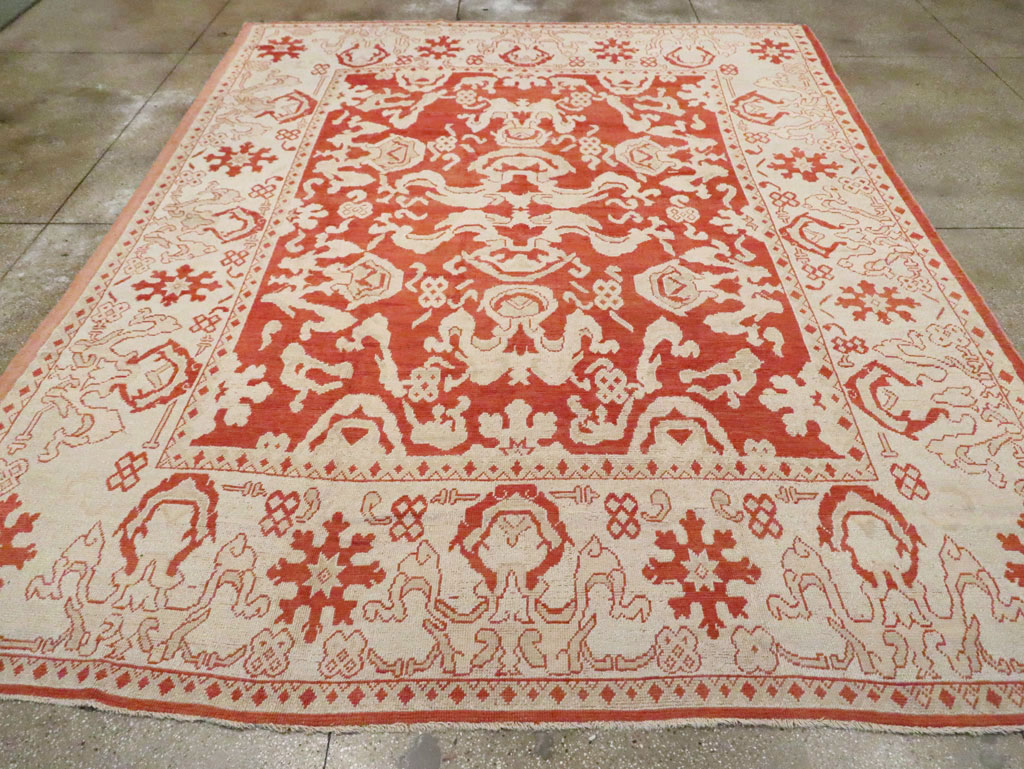 Antique Turkish Oushak Carpet, No.16084 - Staging