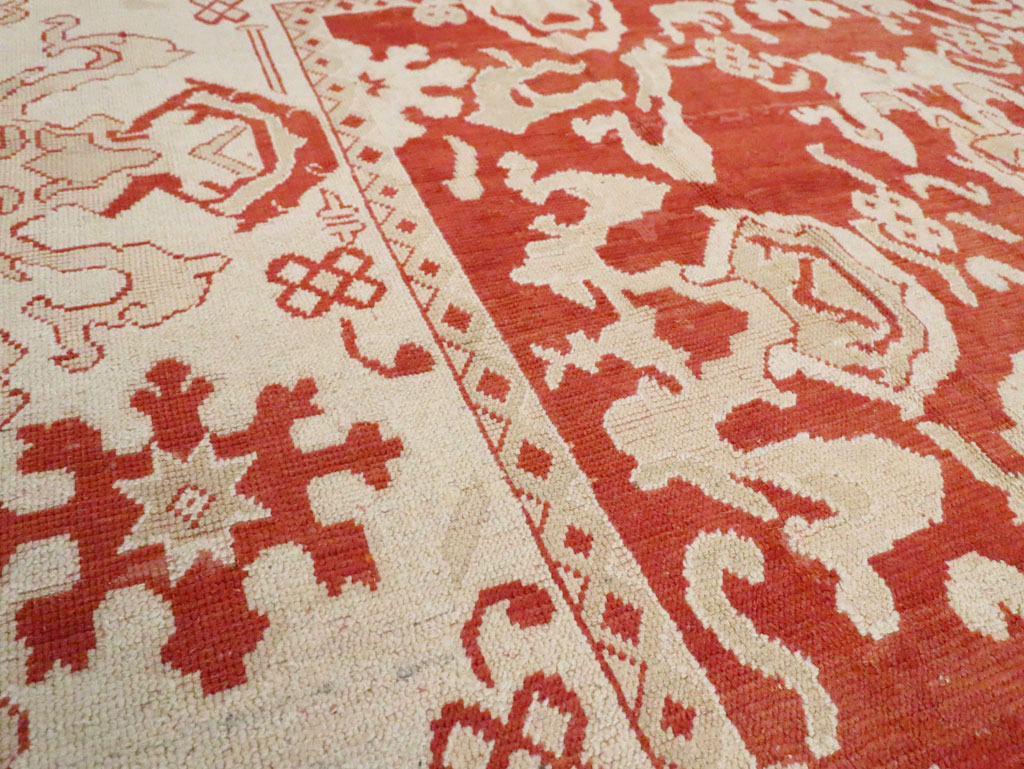 Antique Turkish Oushak Carpet, No.16084 - Staging