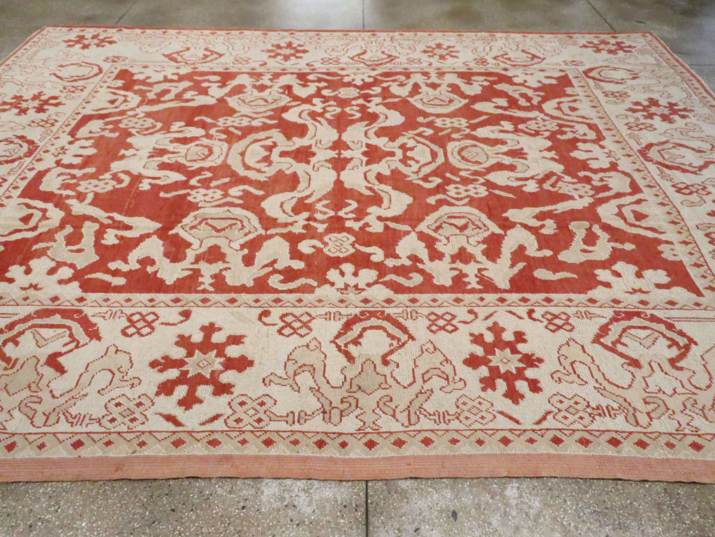 Antique Turkish Oushak Carpet, No.16084 - Staging