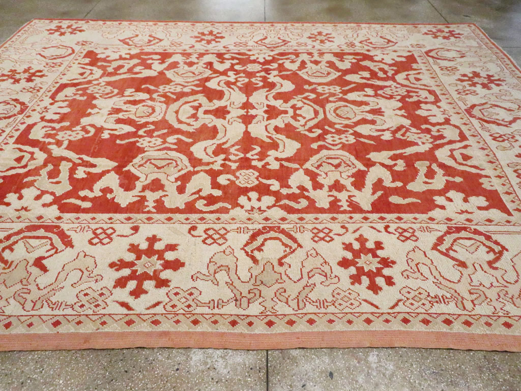 Antique Turkish Oushak Carpet, No.16084 - Staging