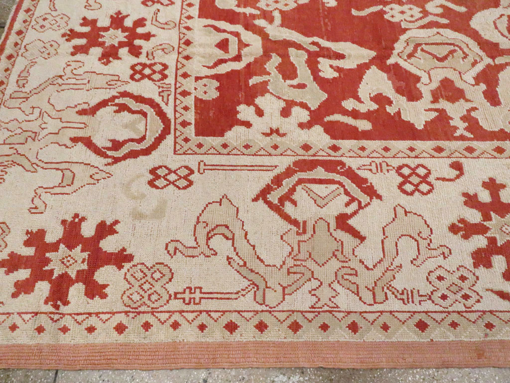 Antique Turkish Oushak Carpet, No.16084 - Staging