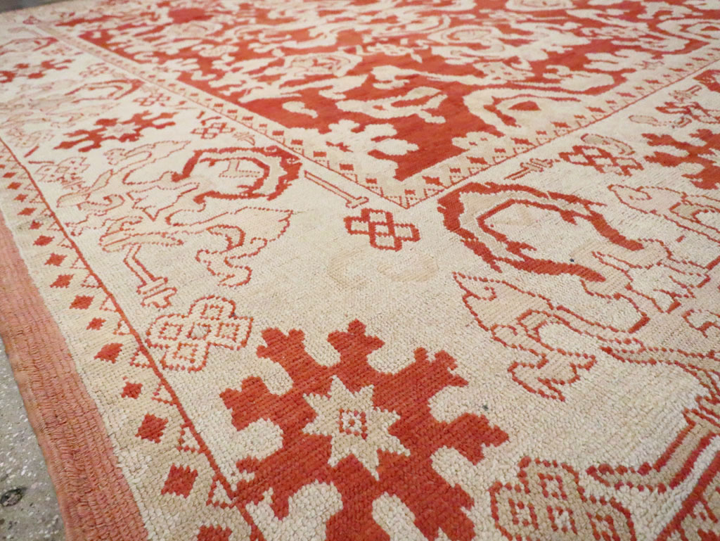 Antique Turkish Oushak Carpet, No.16084 - Staging