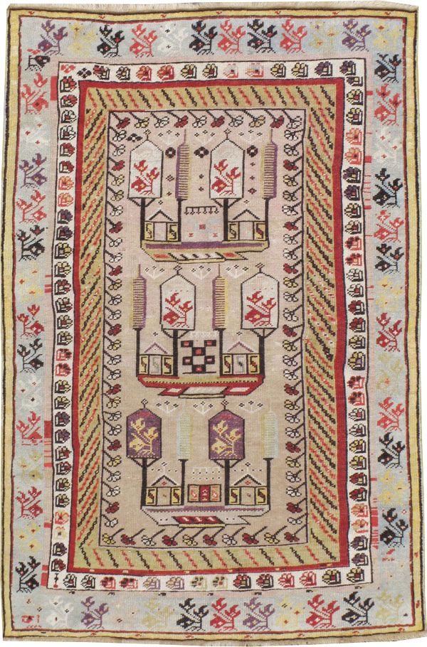 Antique Turkish Ghiordes Rug, No.16107 - Staging