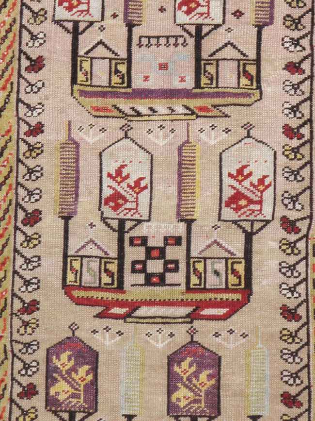 Antique Turkish Ghiordes Rug, No.16107 - Staging