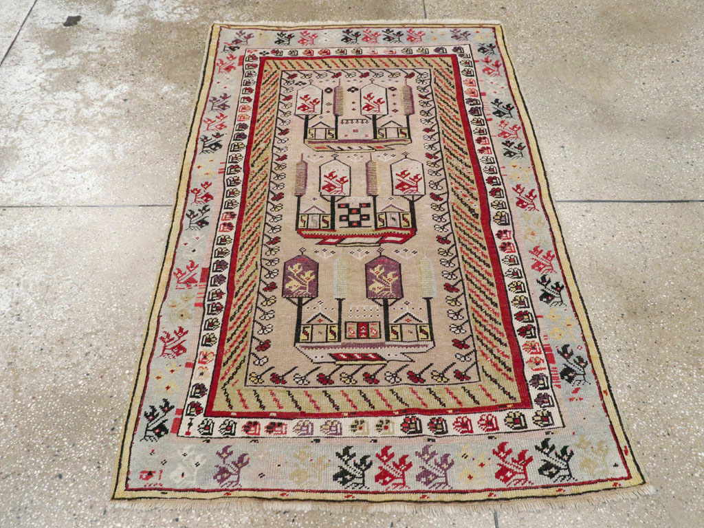 Antique Turkish Ghiordes Rug, No.16107 - Staging