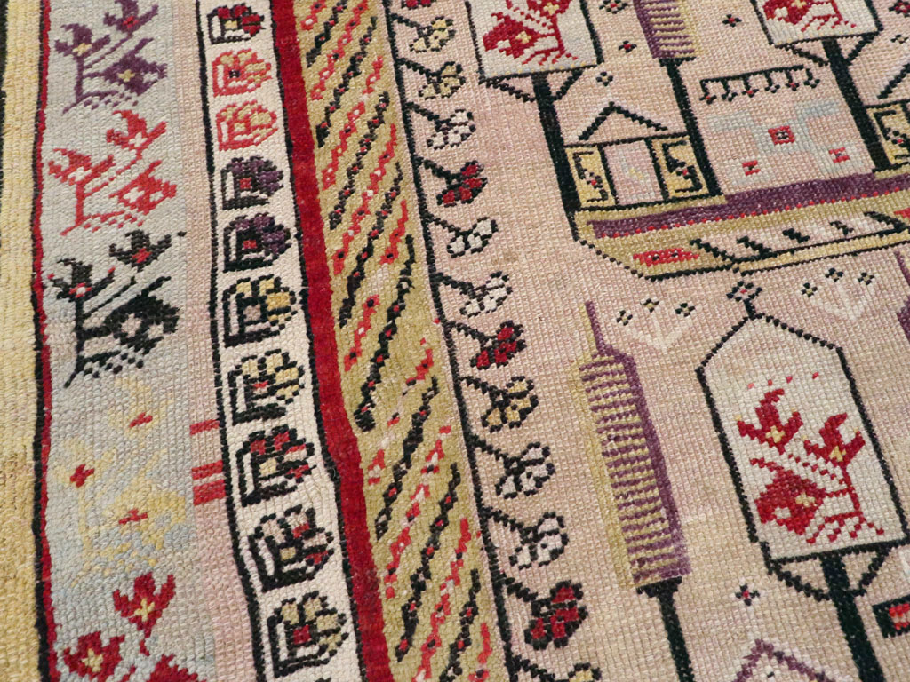 Antique Turkish Ghiordes Rug, No.16107 - Staging