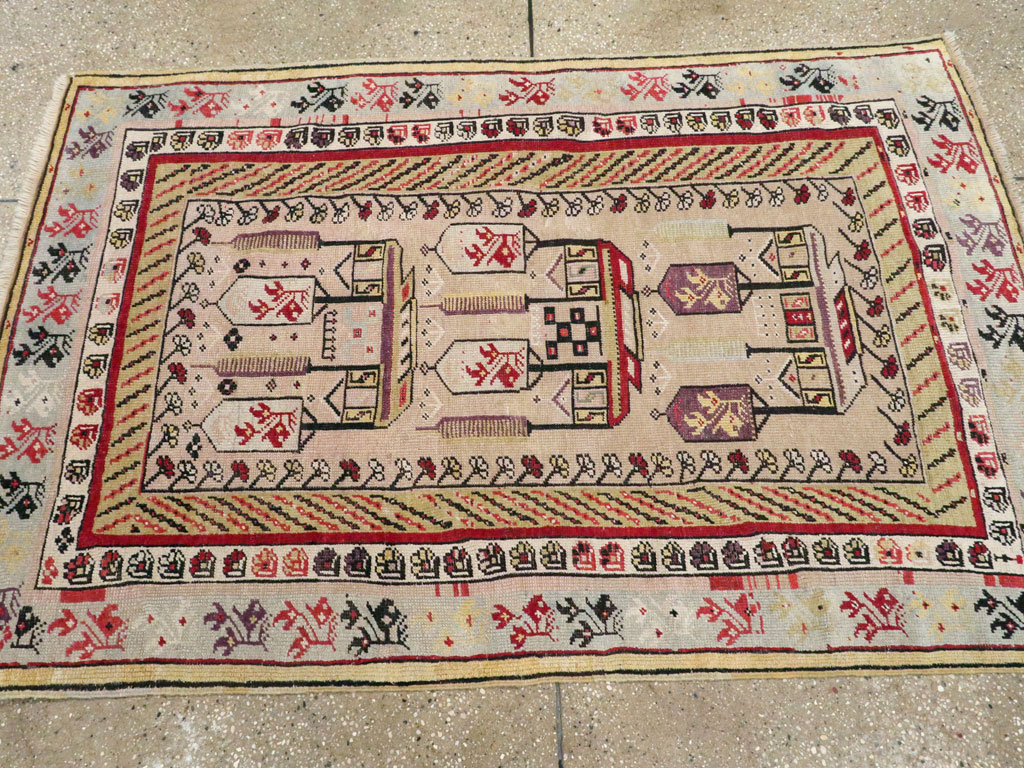 Antique Turkish Ghiordes Rug, No.16107 - Staging