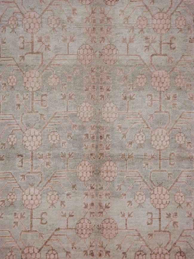 Antique East Turkestan Khotan Carpet, No.16115 - Staging