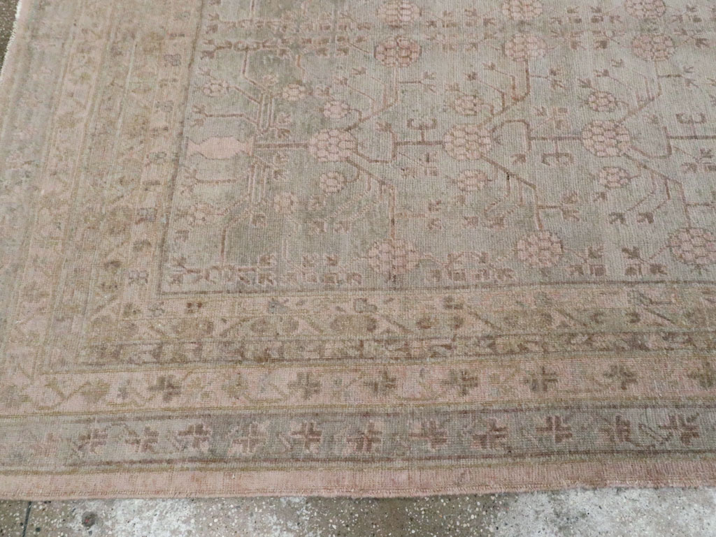 Antique East Turkestan Khotan Carpet, No.16115 - Staging