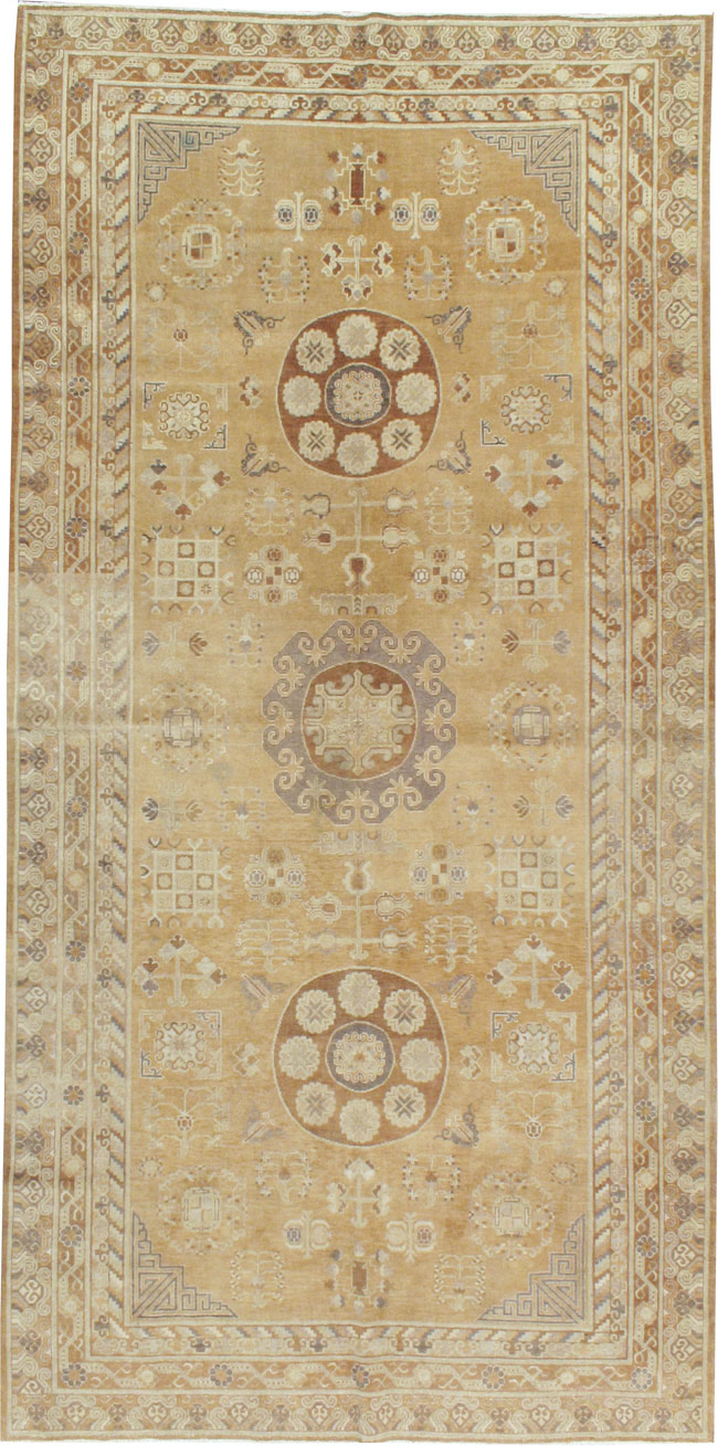 Antique East Turkest Khotan Carpet, No.16118 - Staging