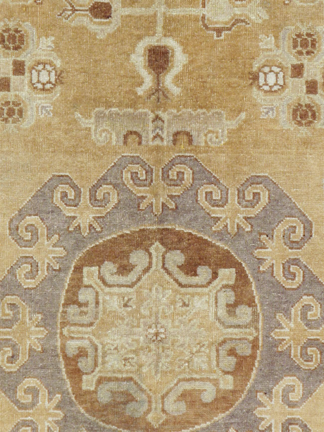 Antique East Turkest Khotan Carpet, No.16118 - Staging