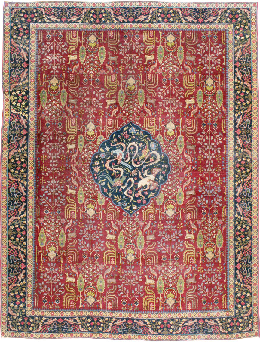 Antique Persian Tabriz Carpet, No.16120 - Staging