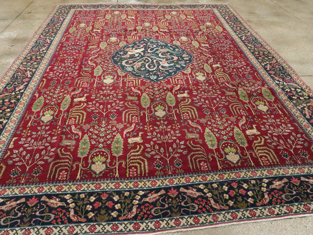 Antique Persian Tabriz Carpet, No.16120 - Staging