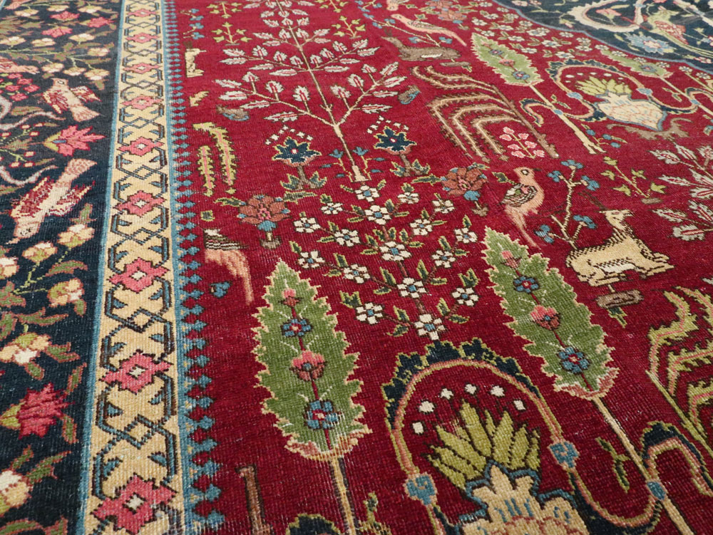 Antique Persian Tabriz Carpet, No.16120 - Staging