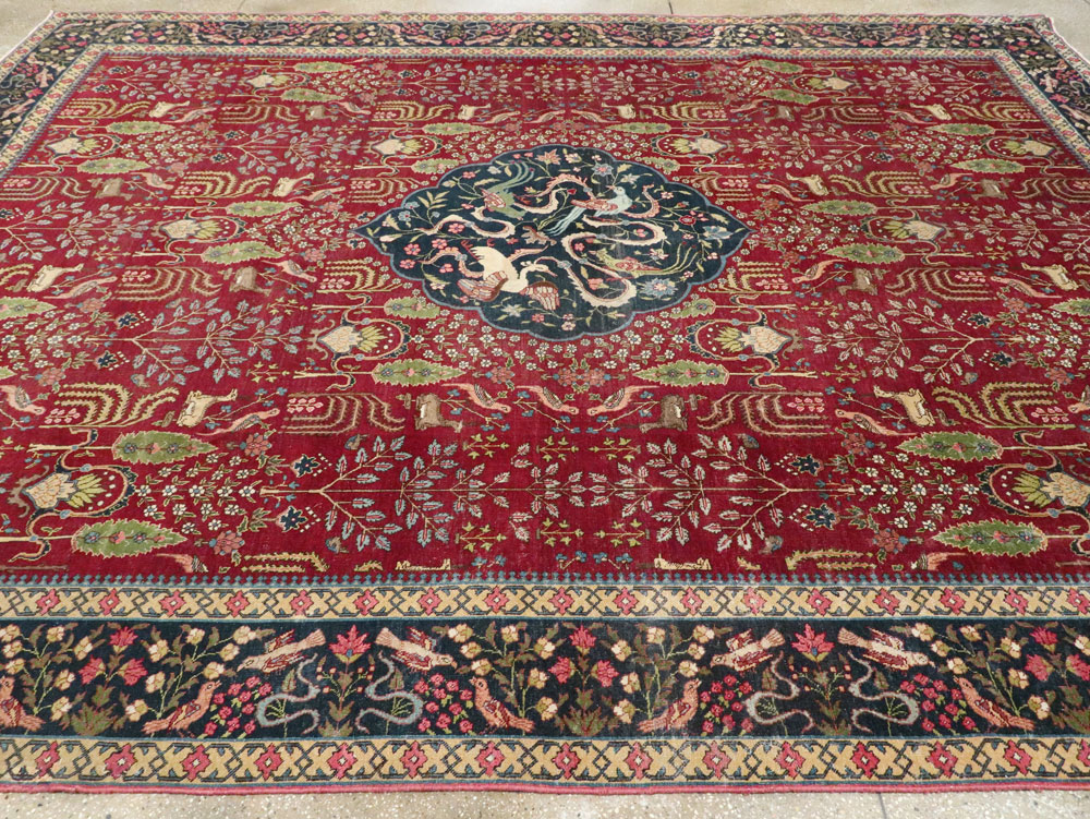 Antique Persian Tabriz Carpet, No.16120 - Staging