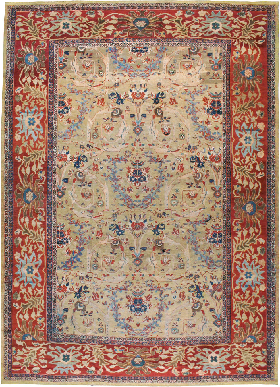 Antique Persian Sultanabad Carpet, No.16130 - Staging