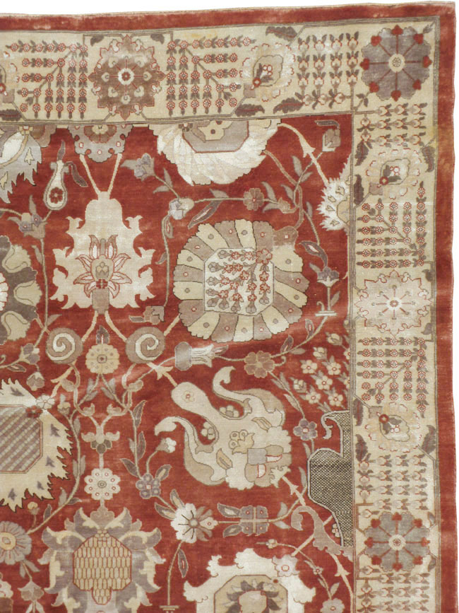 Vintage Persian Tabriz Carpet, No.16132 - Staging