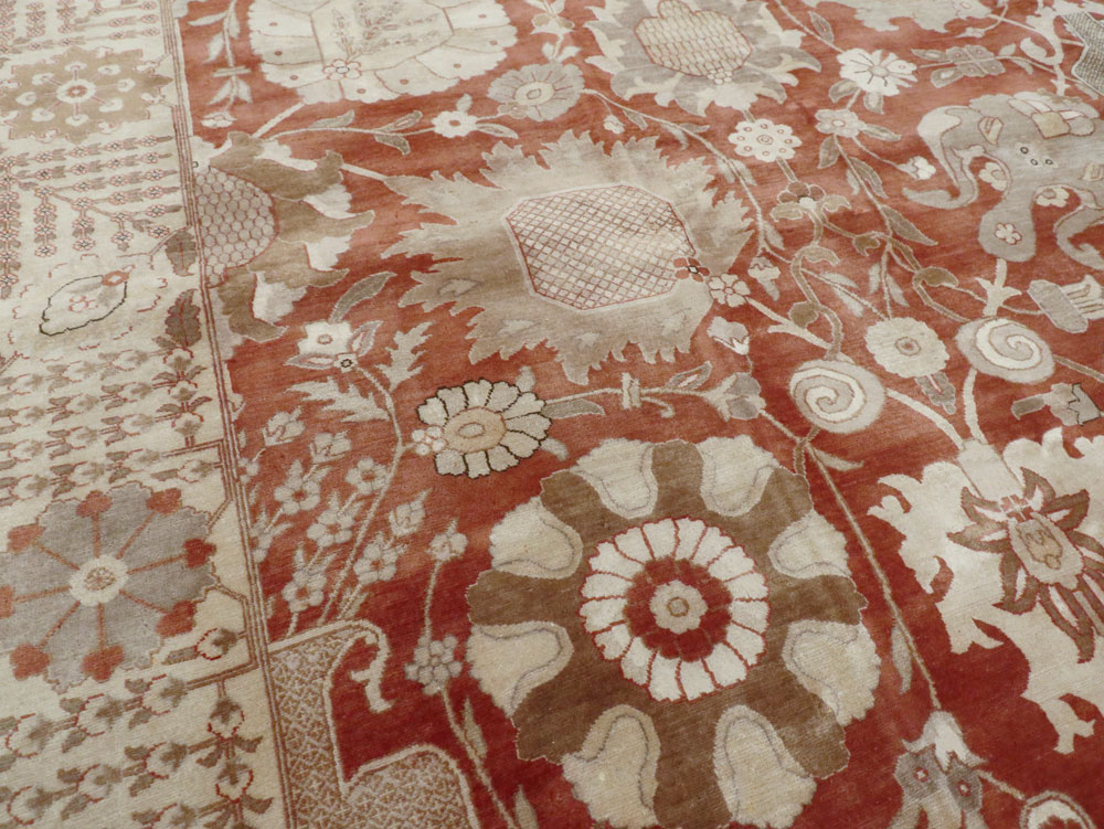 Vintage Persian Tabriz Carpet, No.16132 - Staging