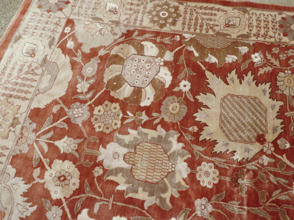 Vintage Persian Tabriz Carpet, No.16132 - Staging