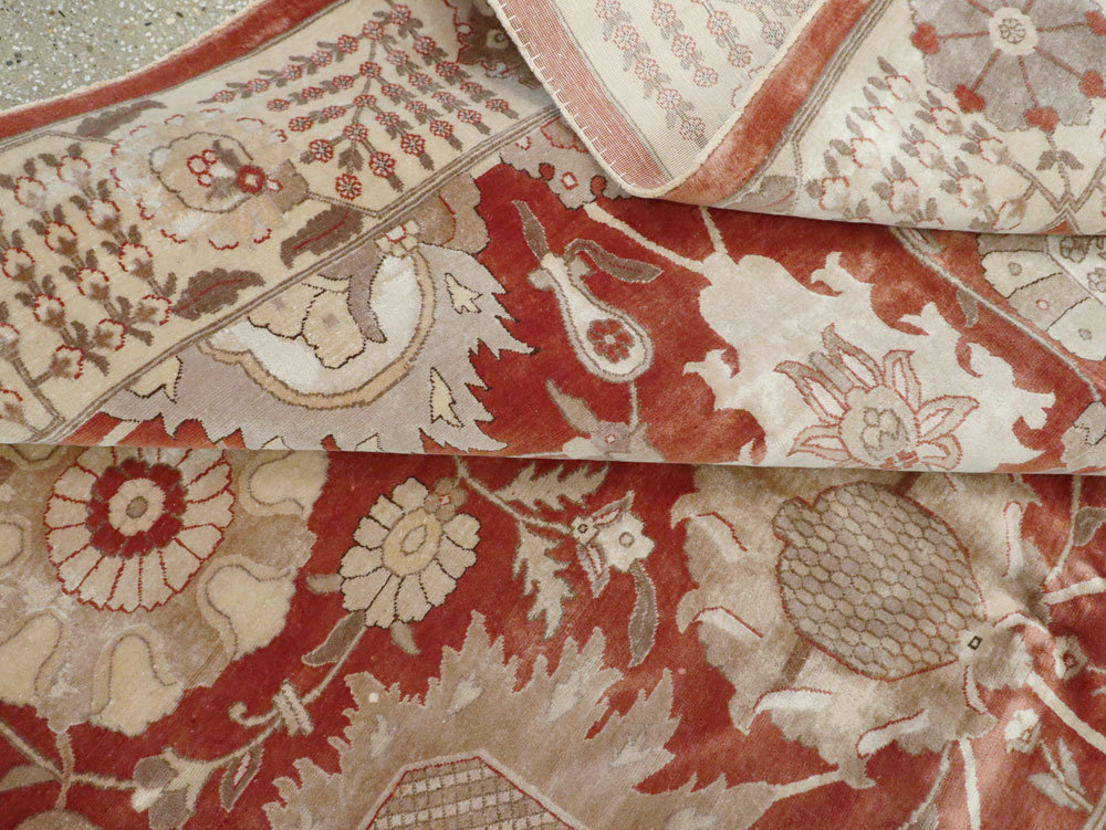 Vintage Persian Tabriz Carpet, No.16132 - Staging