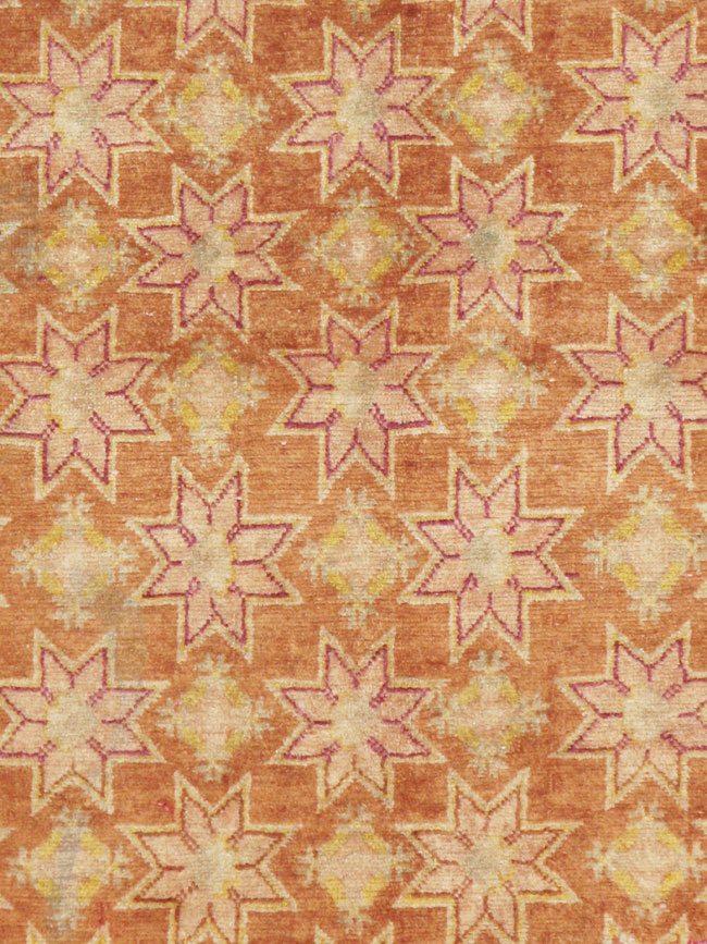 Vintage East Turkestan Samarkand Accent Rug, No.16219 - Staging