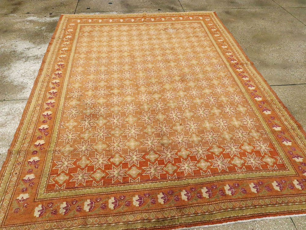 Vintage East Turkestan Samarkand Accent Rug, No.16219 - Staging