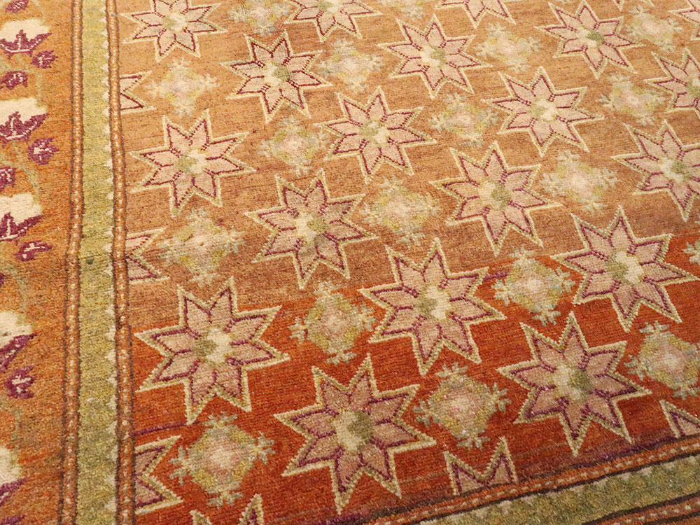 Vintage East Turkestan Samarkand Accent Rug, No.16219 - Staging