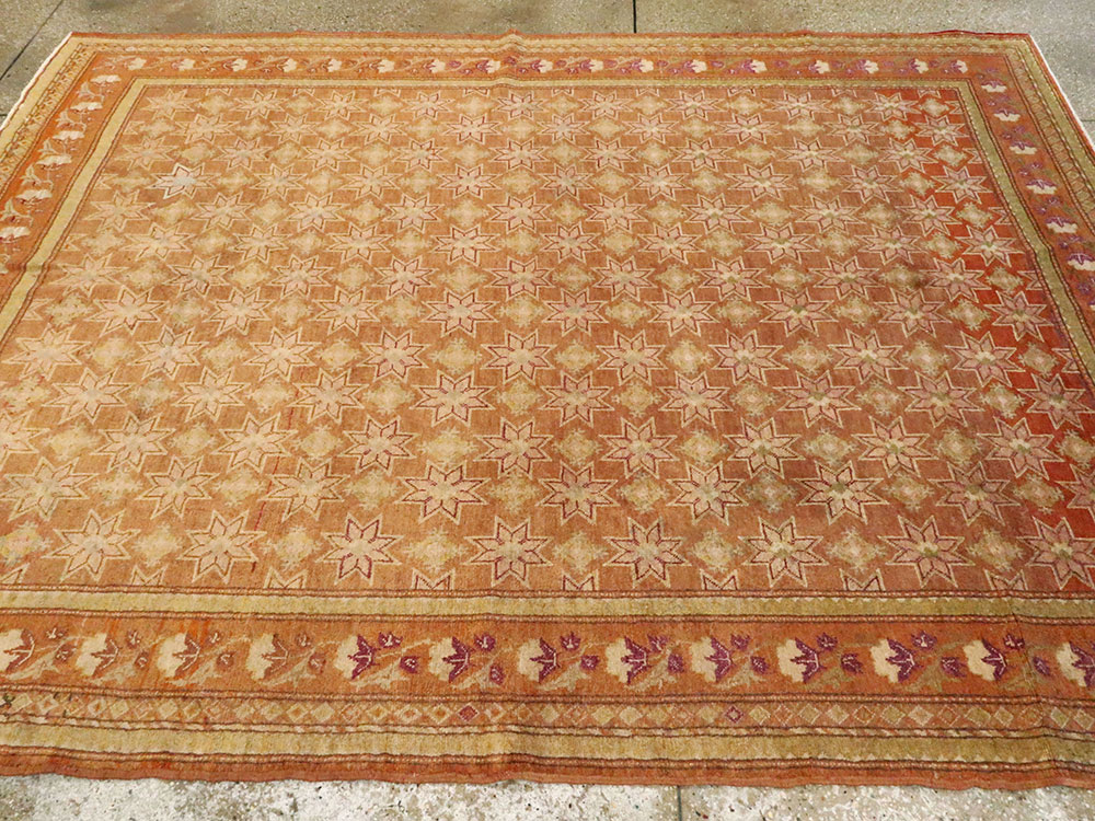 Vintage East Turkestan Samarkand Accent Rug, No.16219 - Staging