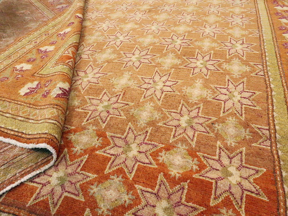 Vintage East Turkestan Samarkand Accent Rug, No.16219 - Staging