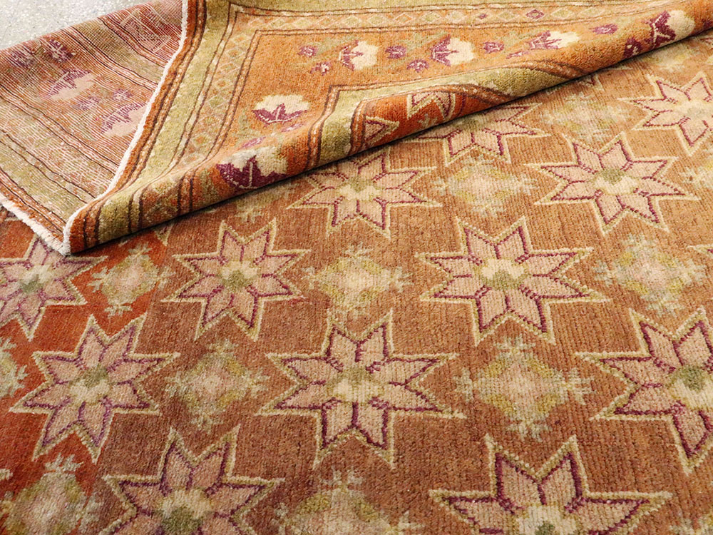 Vintage East Turkestan Samarkand Accent Rug, No.16219 - Staging