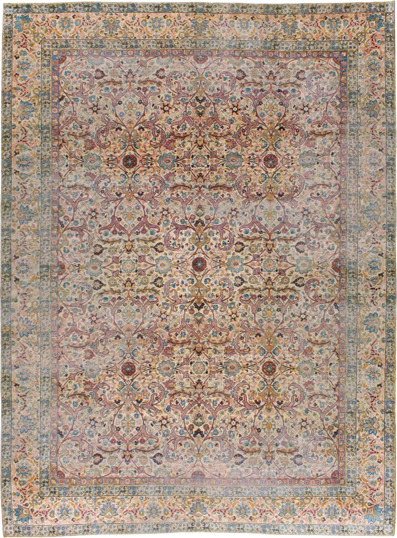 Antique Persian Lavar Kerman Rug, No.16260 - Staging