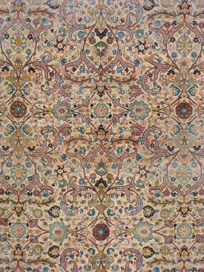 Antique Persian Lavar Kerman Rug, No.16260 - Staging
