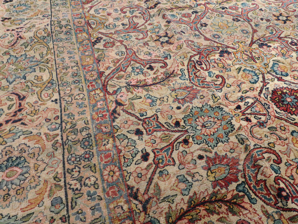 Antique Persian Lavar Kerman Rug, No.16260 - Staging