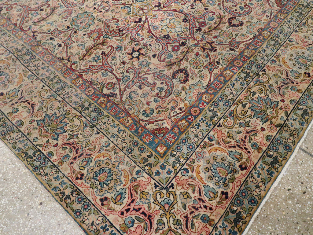 Antique Persian Lavar Kerman Rug, No.16260 - Staging