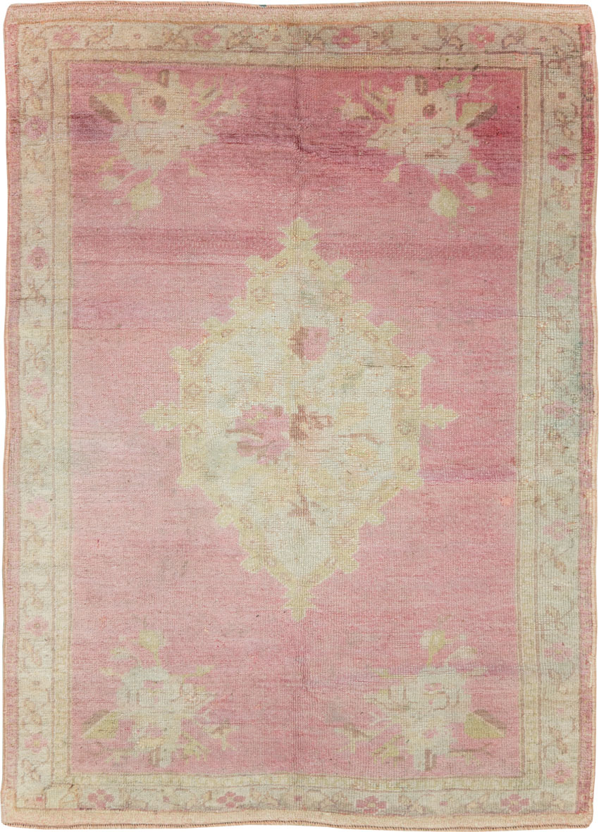 Antique Turkish Oushak Rug, No.16285 - Staging