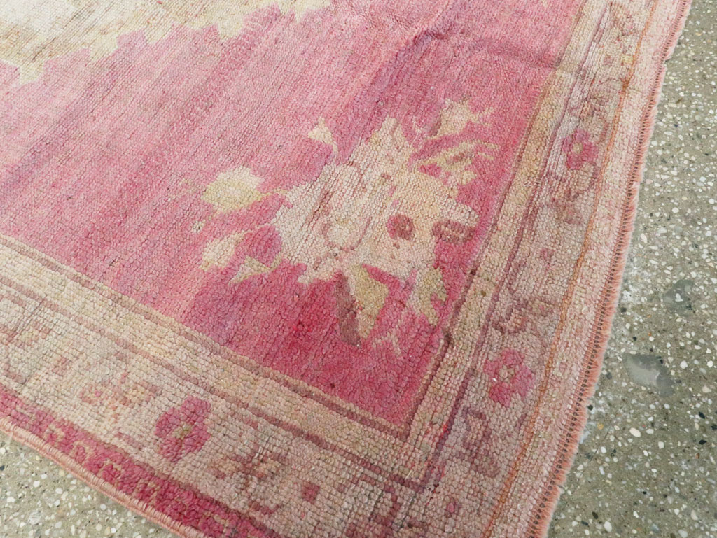 Antique Turkish Oushak Rug, No.16285 - Staging