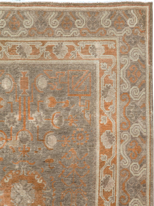 Vintage East Turkestan Khotan Rug, No.16293 - Staging