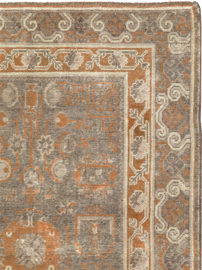 Vintage East Turkestan Khotan Rug, No.16293 - Staging