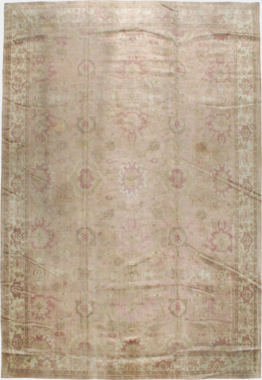 Antique Turkish Oushak Carpet, No.16300 - Staging
