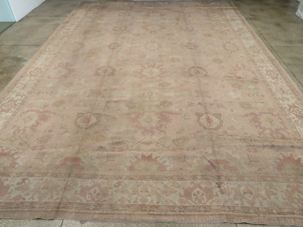 Antique Turkish Oushak Carpet, No.16300 - Staging