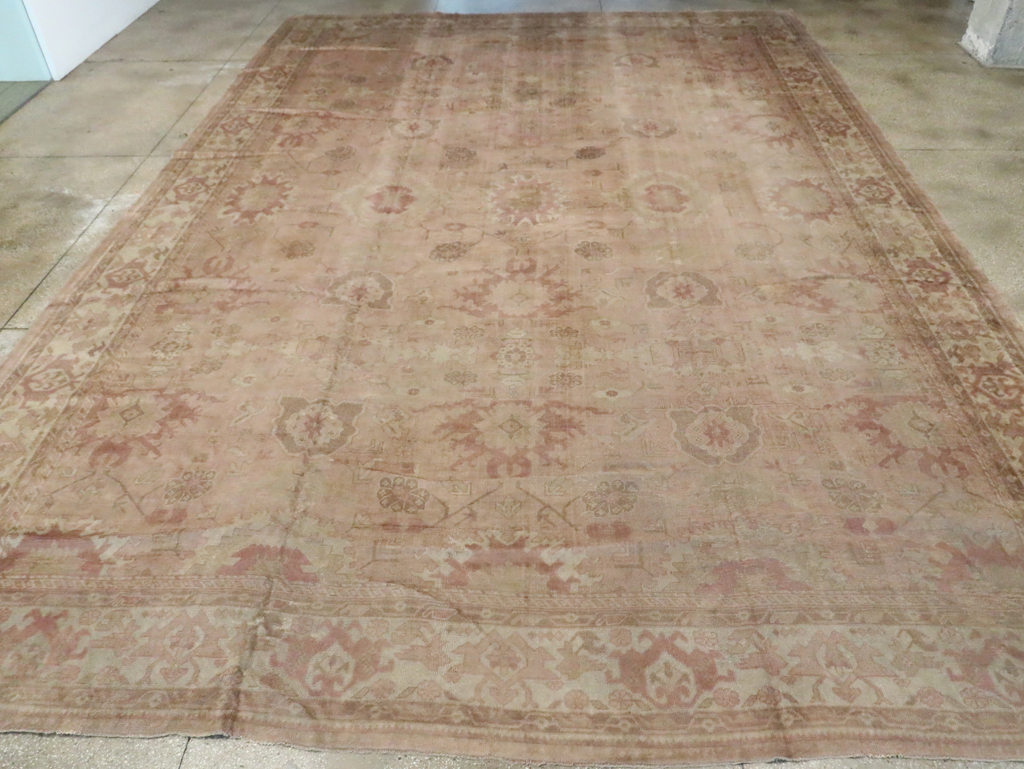 Antique Turkish Oushak Carpet, No.16300 - Staging