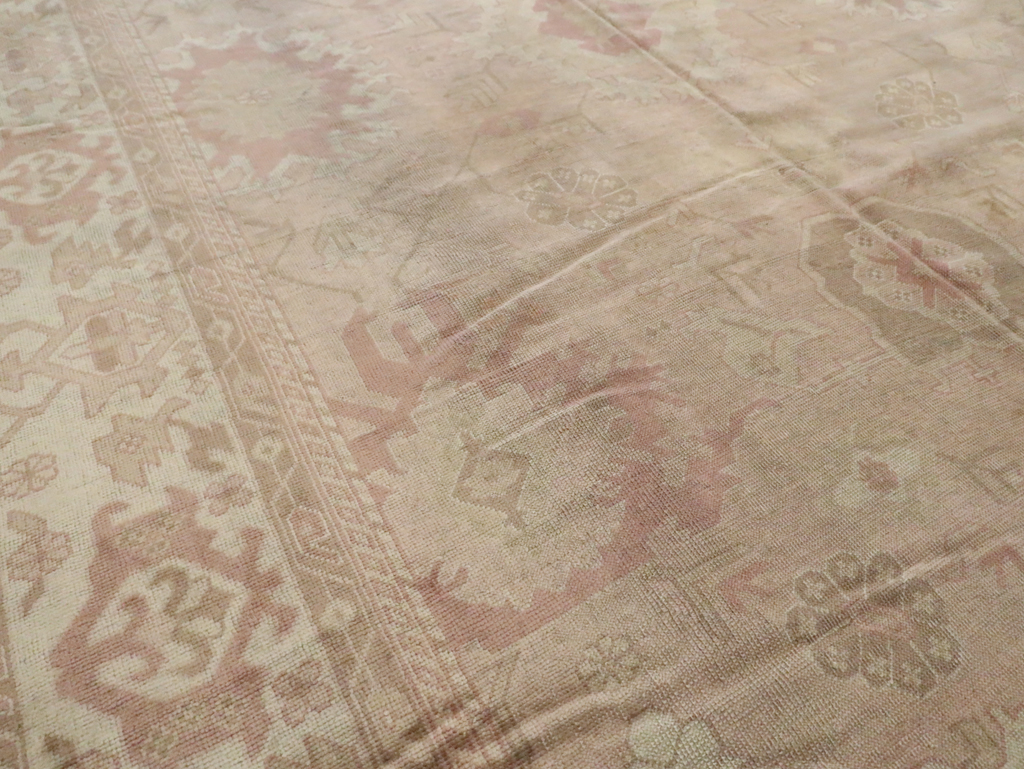 Antique Turkish Oushak Carpet, No.16300 - Staging