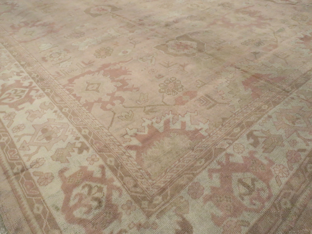 Antique Turkish Oushak Carpet, No.16300 - Staging