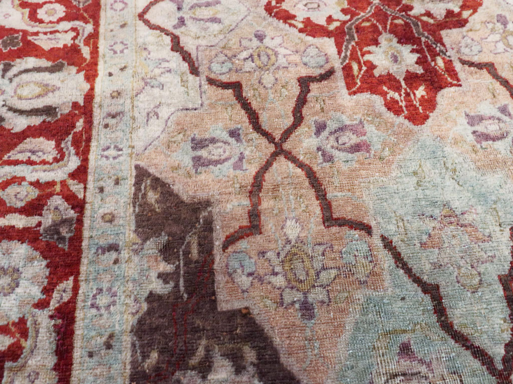 Vintage Persian Tabriz Rug, No.16327 - Staging