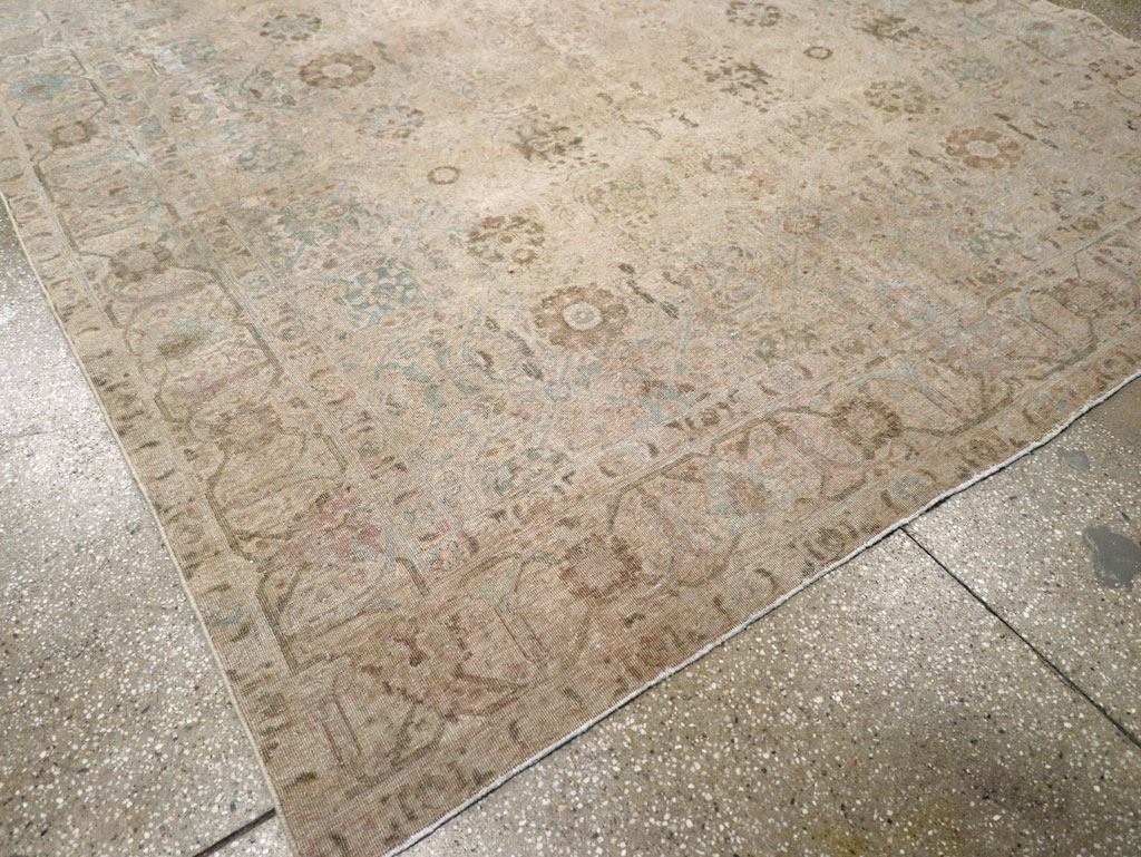 Antique Persian Tabriz Small Room Size Carpet, No.16350 - Staging