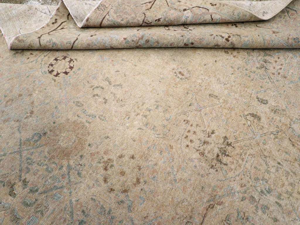 Antique Persian Tabriz Small Room Size Carpet, No.16350 - Staging