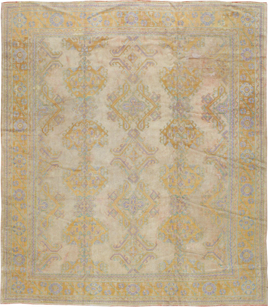 Antique Turkish Oushak Carpet, No.16373 - Staging