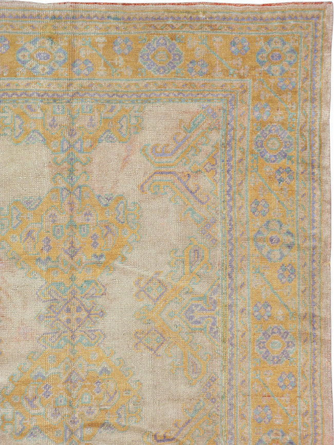 Antique Turkish Oushak Carpet, No.16373 - Staging