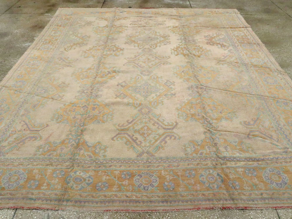 Antique Turkish Oushak Carpet, No.16373 - Staging