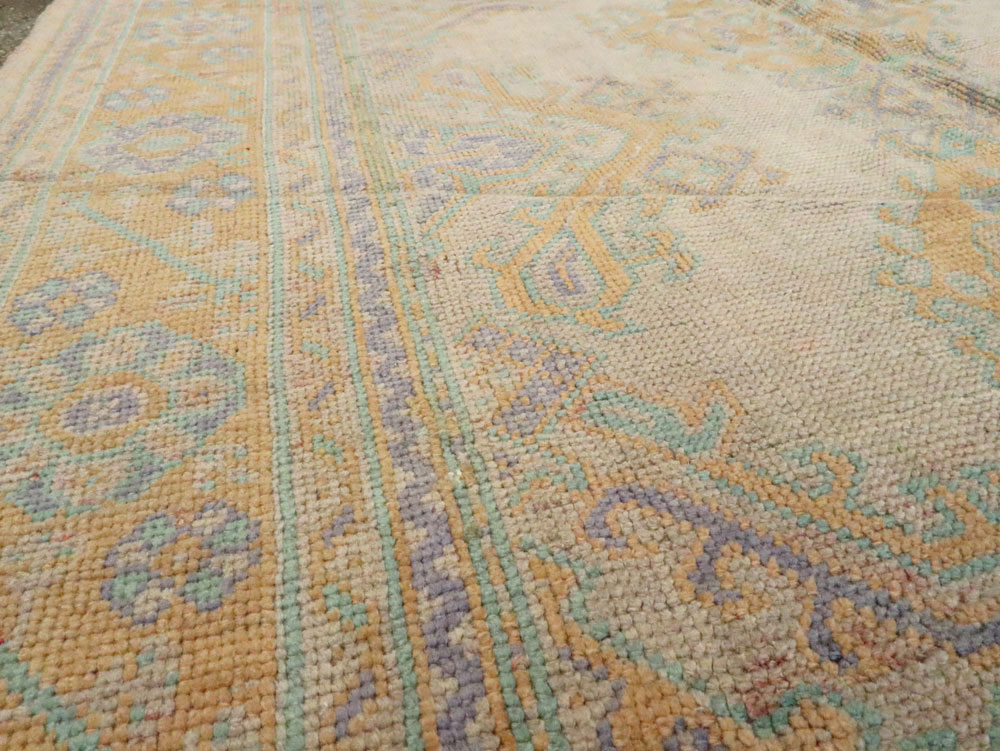 Antique Turkish Oushak Carpet, No.16373 - Staging